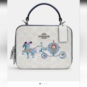 Disney X Coach Box Crossbody In Signature Canvas With Cinderella